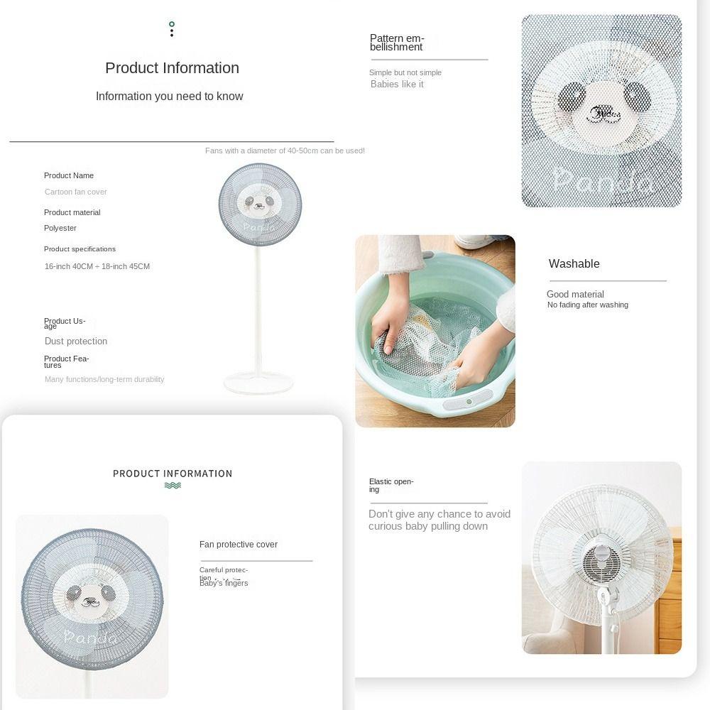 Cartoonmuster Ventilatorschutzhüllen 16/18 Zoll Sicherheitsnetz Sichere Netzabdeckungen für Ventilatoren