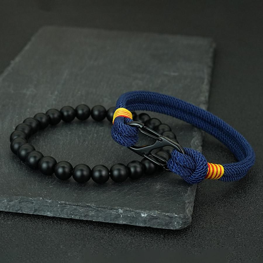 New 2Pcs Men Bracelet Set Selected High Quality 4mm String Braslet 5 Colors Options 8mm Stone Healing Meditation Braclet Homme