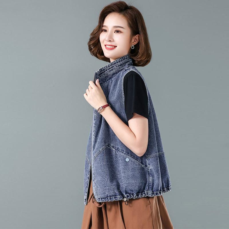 Plus Size Jeansweste ärmellos Frühling Sommer und Herbst Frauen Jacke Weste Damen Tops Cowboy Weste
