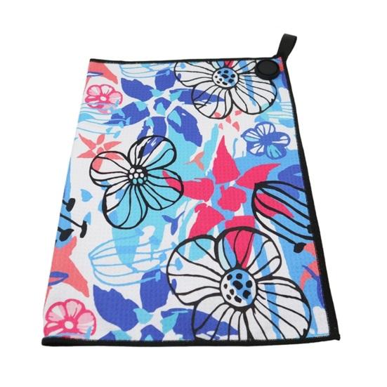 Magnetic Golf Towel with Strong Magnet Microfiber Waffle Golf Bag Towel Printed Golf Towel Golf Ball Cleaner