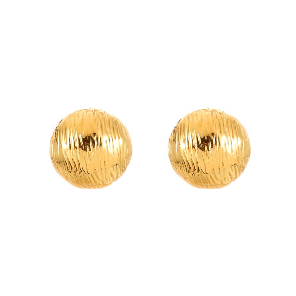 Elegant Textured Ball Stud Earrings for Women – Versatile, Simple, and Luxurious