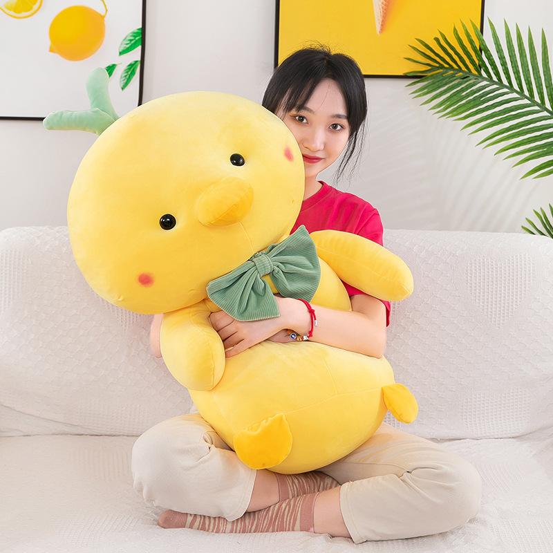 Bow Tie Small Yellow Chicken Plush Toy Throw Pillow Soft Cute Large Doll Doll Children's Accompanying Gift