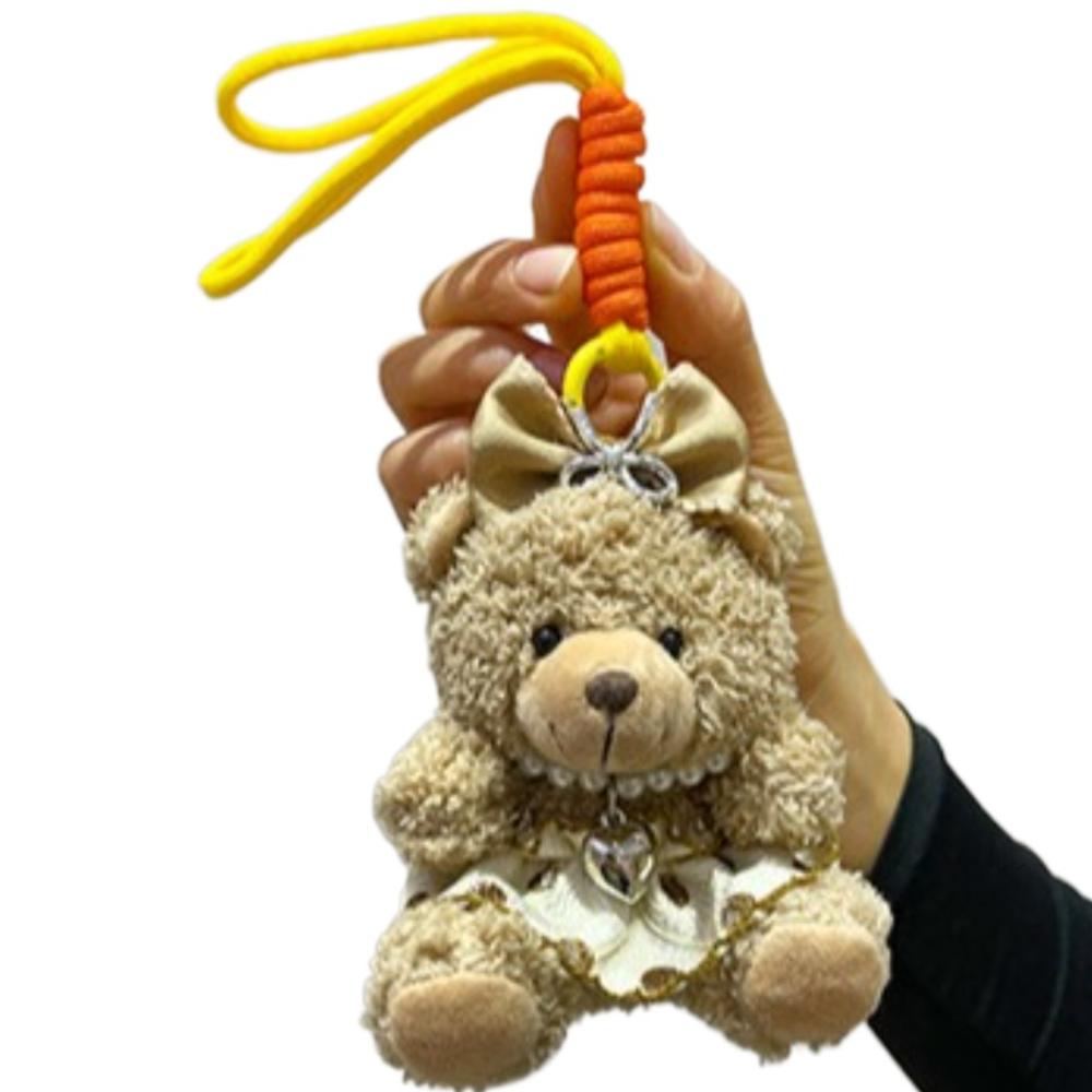 Cartoon Bear Keychain Ornaments Stuffed Dolls Fashion Car Key Ring  Backpack Decor