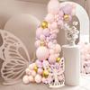 Pink Butterfly Balloon Garland Arch Kit Wedding Birthday Party Balloons Decoration Baby Shower Kids Girl Latex Ballon Chain