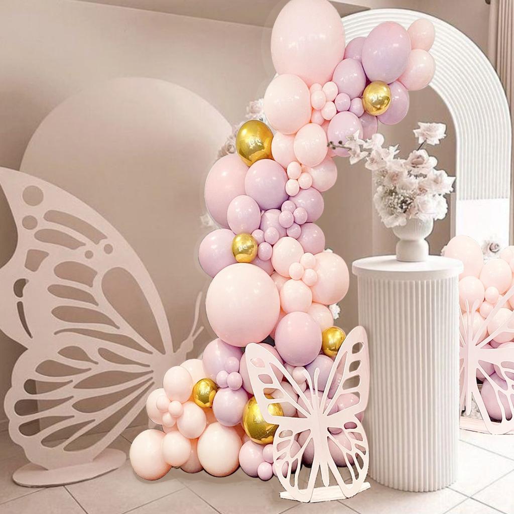 Pink Butterfly Balloon Garland Arch Kit Wedding Birthday Party Balloons Decoration Baby Shower Kids Girl Latex Ballon Chain