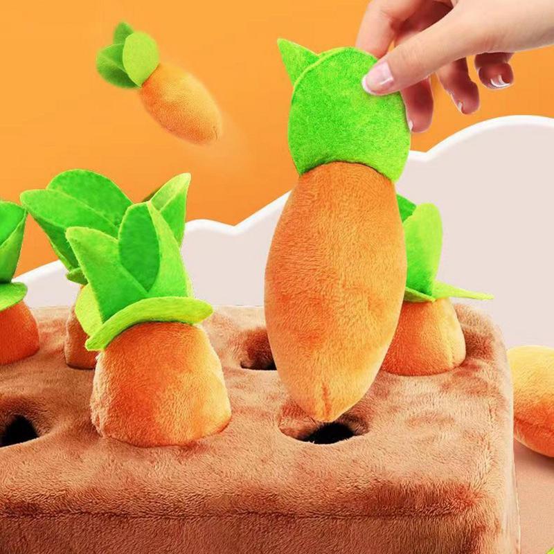 Carrots Enrichment Dog Puzzle Toys Hide and Seek Carrot Farm Dog Toys Carrot Patch Dog Snuffle Toy for Puppy Large Dogs
