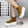 Fashion 9CM Platform Wedge Shoes Leather Spring Autumn Walking Sneakers Hidden Heels Women Autumn Chunky Sneaker Fashion