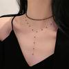 Vintage Black Acrylic Crystal Bead Tassel Double Layer Choker Necklaces For Women Charms Neck Jewelry Accessories Gift Wholesale