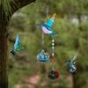 M-Modern-Stained Glass Feeder Wind Chime Bird Water Feeder To Feed Birds Durable Easy Install Easy To Use A