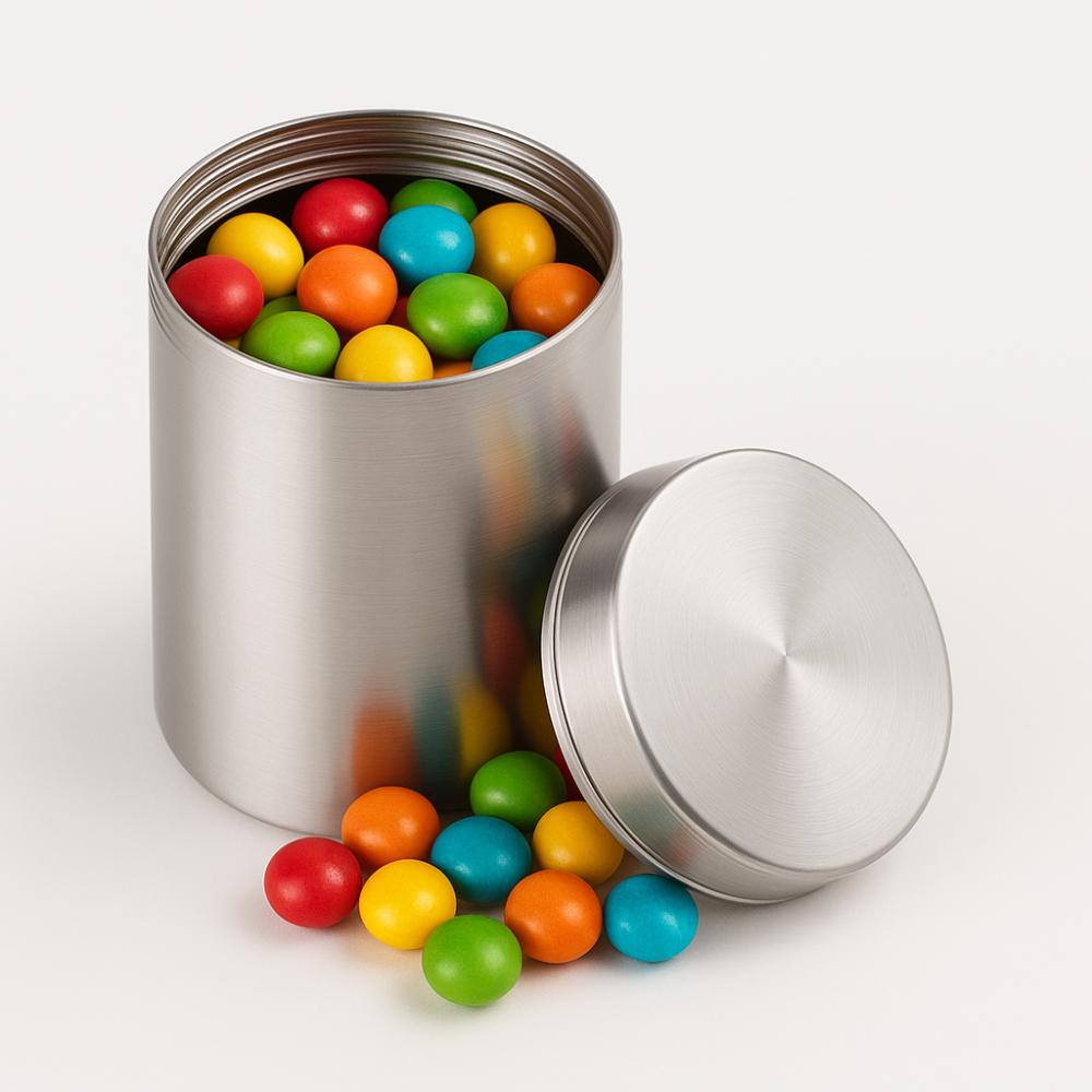 Portable Mini Sealed Jar Solid Color Moisture-proof Tea Can Aluminium Alloy Nut Candy Food Storage Container Travel