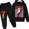 Kinder Freizeit Kapuzen Reißverschluss Sweatshirt Jogginghosen Set Lockerer Schnitt Bedruckte Baumwollmischung Outfit Mädchen
