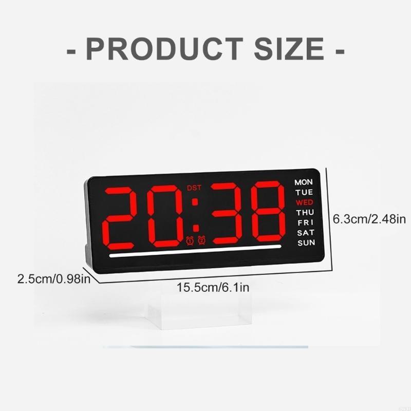 62KD LED Clock Digital Alarm Clock With Adjustable Brightness And Temperature Display Multifunctional For Home Or Office Use