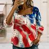 Womens Plus Size Square Neck Long Sleeve Front Button Soft Elegant Loose Versatile Casual Daily Ladies Blouse
