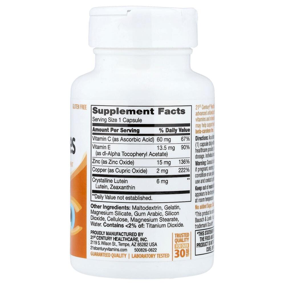 21st Century Sentry Healthy Eyes Lutein & Zeaxanthin Capsules 60 Tablets