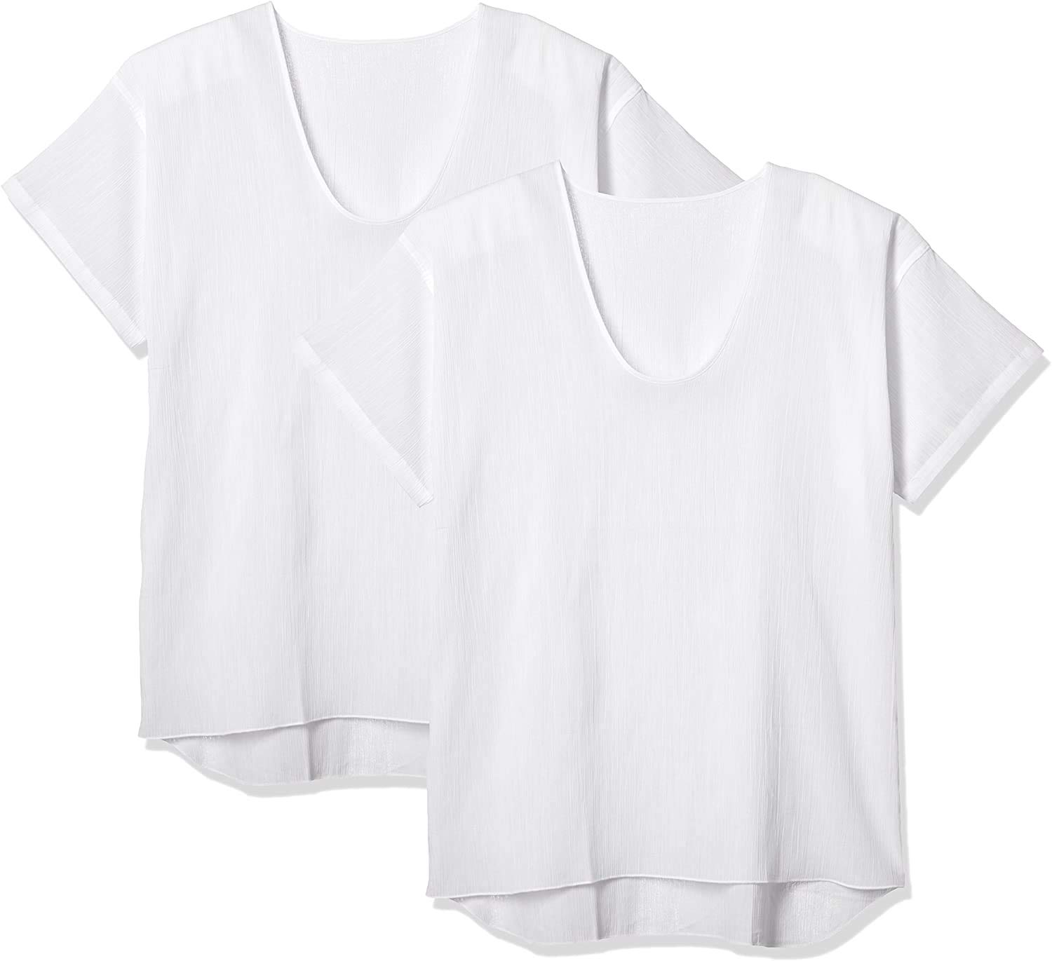 

Комплект из 2 крепов Takashima Chijimi с коротким рукавом, размеры комплекта [vantann], майки, Япония, 100% хлопок, белый, мужские футболки с U-образным вырезом для весны/лета,