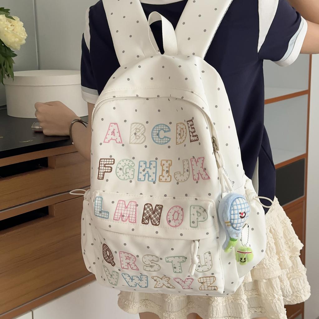 Schoolbag1011 summer new schoolbag female junior high school high school students large capacity niche ins backpack Korean version alphabet computer
