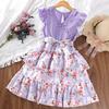 Girl Sleeveless Floral Print Dress Children Kid Casual Summer Beach Sundress Princess Dresses Clothes