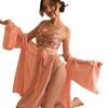 Ancient costume flower drunk hanfu seduction suit pajamas female sexy ancient belly pocket uniform chiffon yarn transparent nightdress