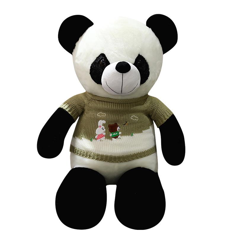 Cute Sweater Panda Plush Toy Cloth Doll Large National Treasure Black And White Panda Doll Girl Birthday Gift