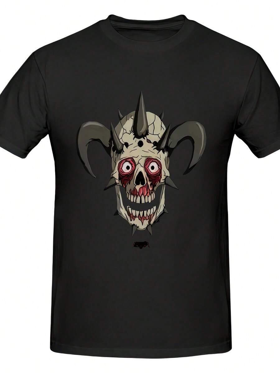 Metalocalypse Dethklok Facebones Black Cotton Unisex S Round Neck Short Sleeves T Shirt 180g S