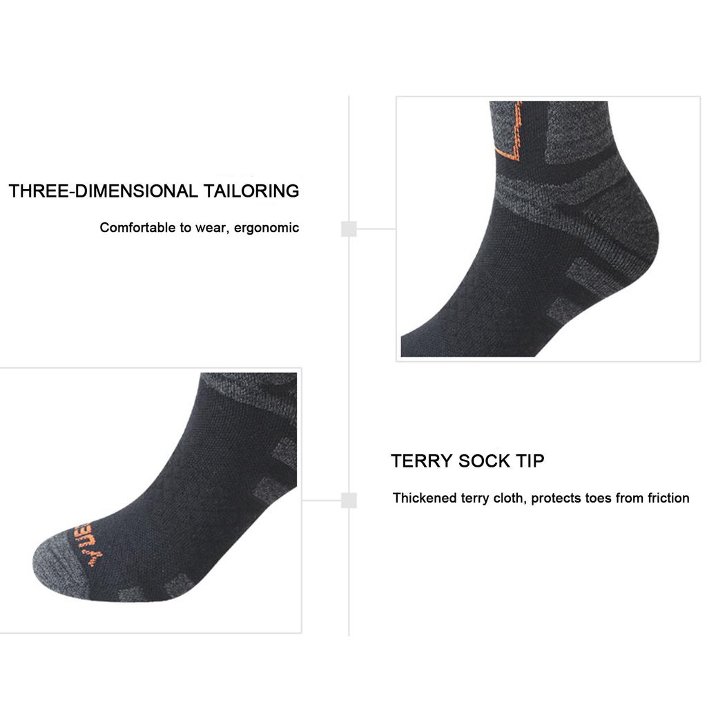 Mid-Calf Thick Terry Lined Ski Socks - Hiking Trekking Sports Socks for Men Women