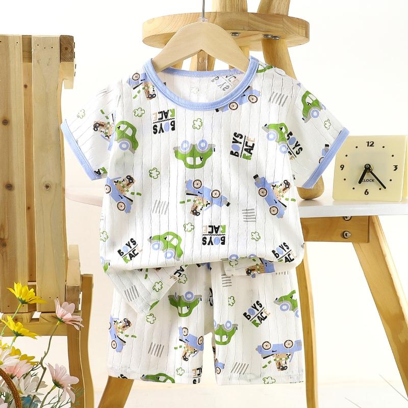 2pcs/set Cotton Children Sets Kids Clothes Boys Girls T-shirt Shorts  Summer Short Sleeve Baby Clothing Toddler