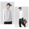 Men Long Sleeve T-Shirt Crew Neck Loose Fit Cotton Base Shirt Solid Color Casual Tee Shirt for Spring Autumn Casual Wear