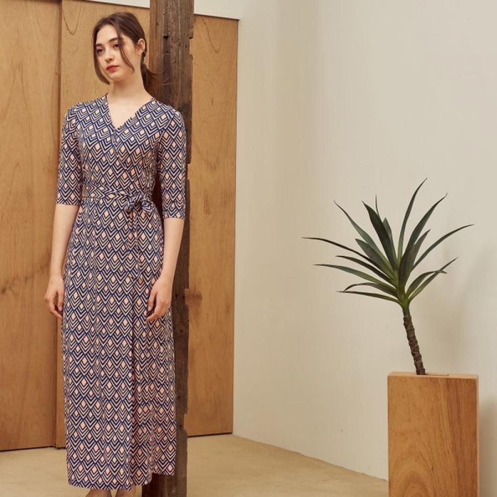 Lipbbam Creora Romona 3 4 Sleeve Long Wrap Dress Ldm10di01