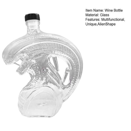 Whiskey Bottle Unique Alien Shape Glass Wine Decanter Multifunctional Beverage Container for Whiskey Wine Beer