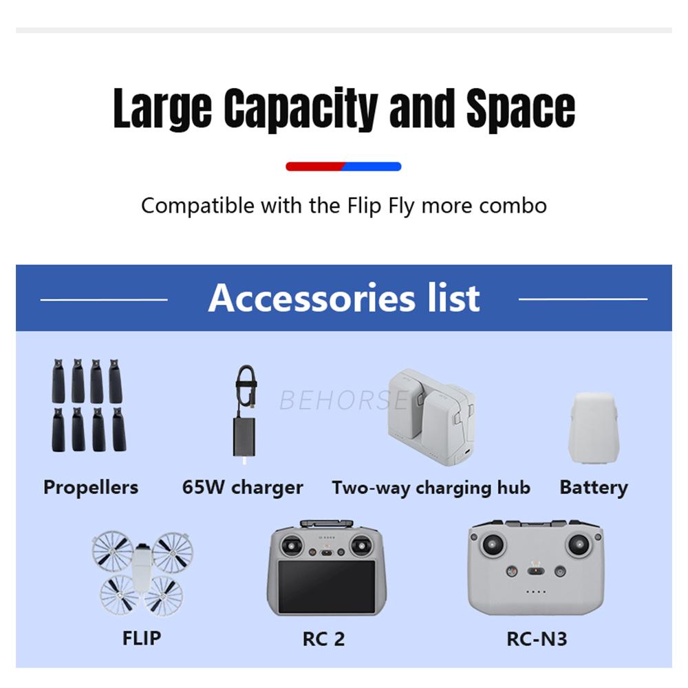 Large Carrying Case For DJI Flip Fly More Combo Set RC 2/RC-N3 Control Waterproof Storage Bag For DJI Flip Drone Accessories