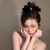 2Pcs Graceful Retro Black/Red Velvet Bow Clip Elegant Two-Piece School Party Duckbill Clip For All Seasons Hair Accessories