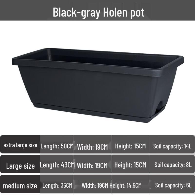 KEYSHEEL Rectangular Plastic Hanging Planter with Tray