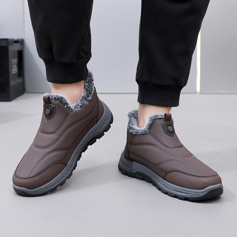 Winter Men's Cotton Shoes Thickened and Fleeced for Warmth Comfortable Anti-Slip and Durable Shipping Men's Shoes