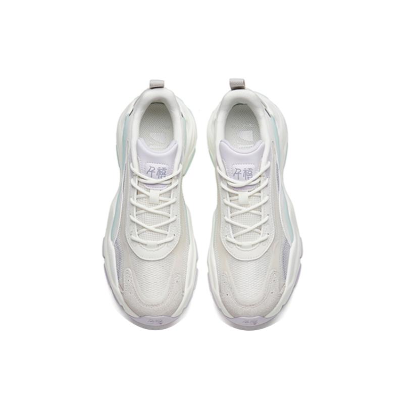 Anta Millennium 4.0 Cushioning Anti-Slip And Wear-Resistant Low-Top Chunky Sneakers Women's White Purple Gray Sneakers 122228890-3