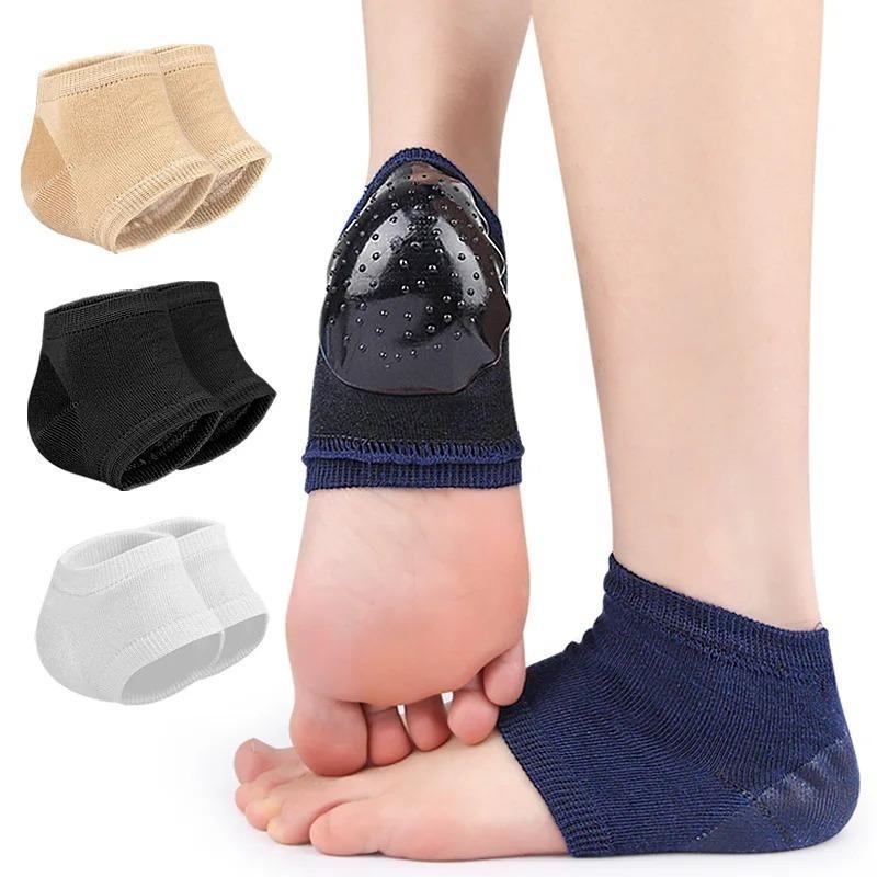 Heel ProtectorsGel Heel Anti Cracked Feet Half Size Socks Unisex Foot Care Pads 2Pcs Soft Breathable Cushion for Daily Walking