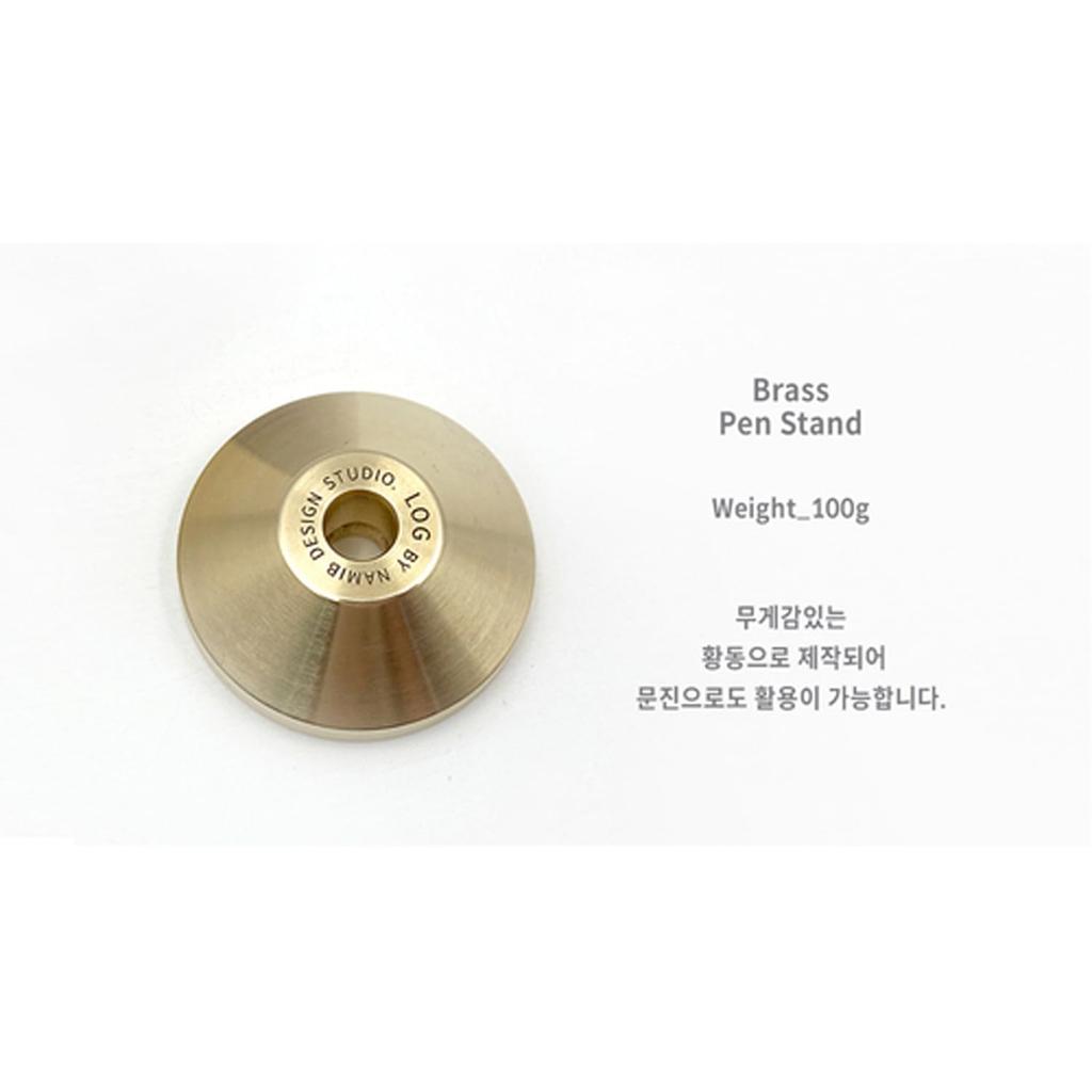 Namib Design Studio LOG Ballpoint Pen and Pen Stand Set, 1.0mm, Walnut, LOGDP-201