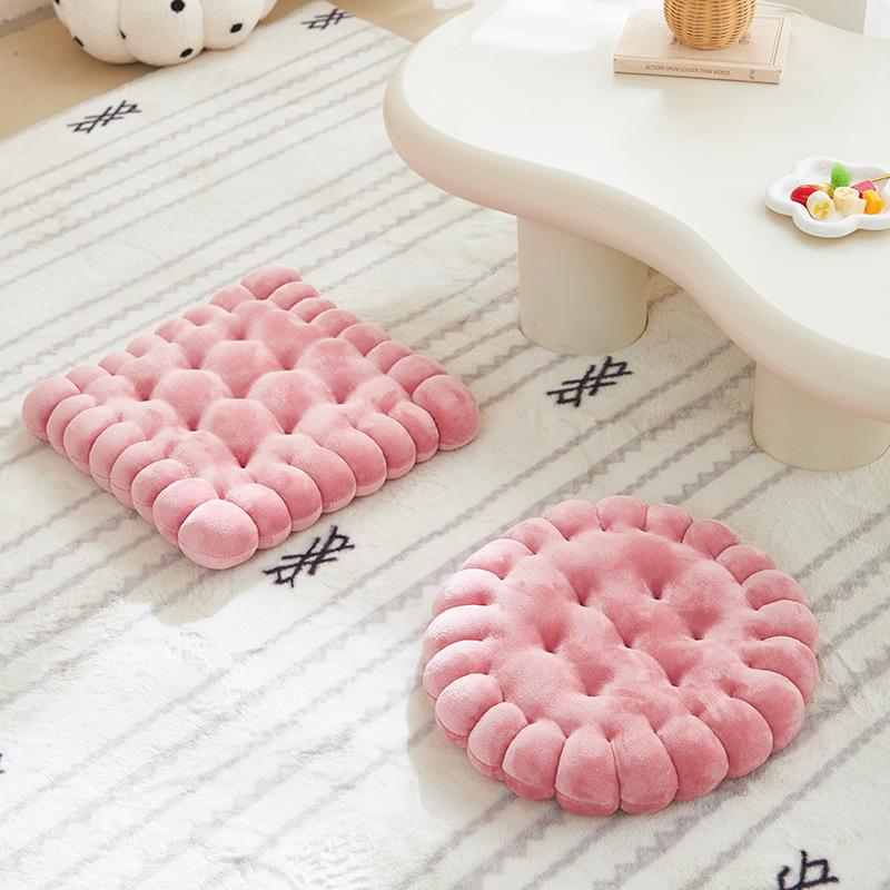 Großes Keksförmiges Plüschkissen, Weiches Kreatives Kissen Stuhl Sitzkissen, Dekorative Keks Japanische Tatami Rückenkissen
