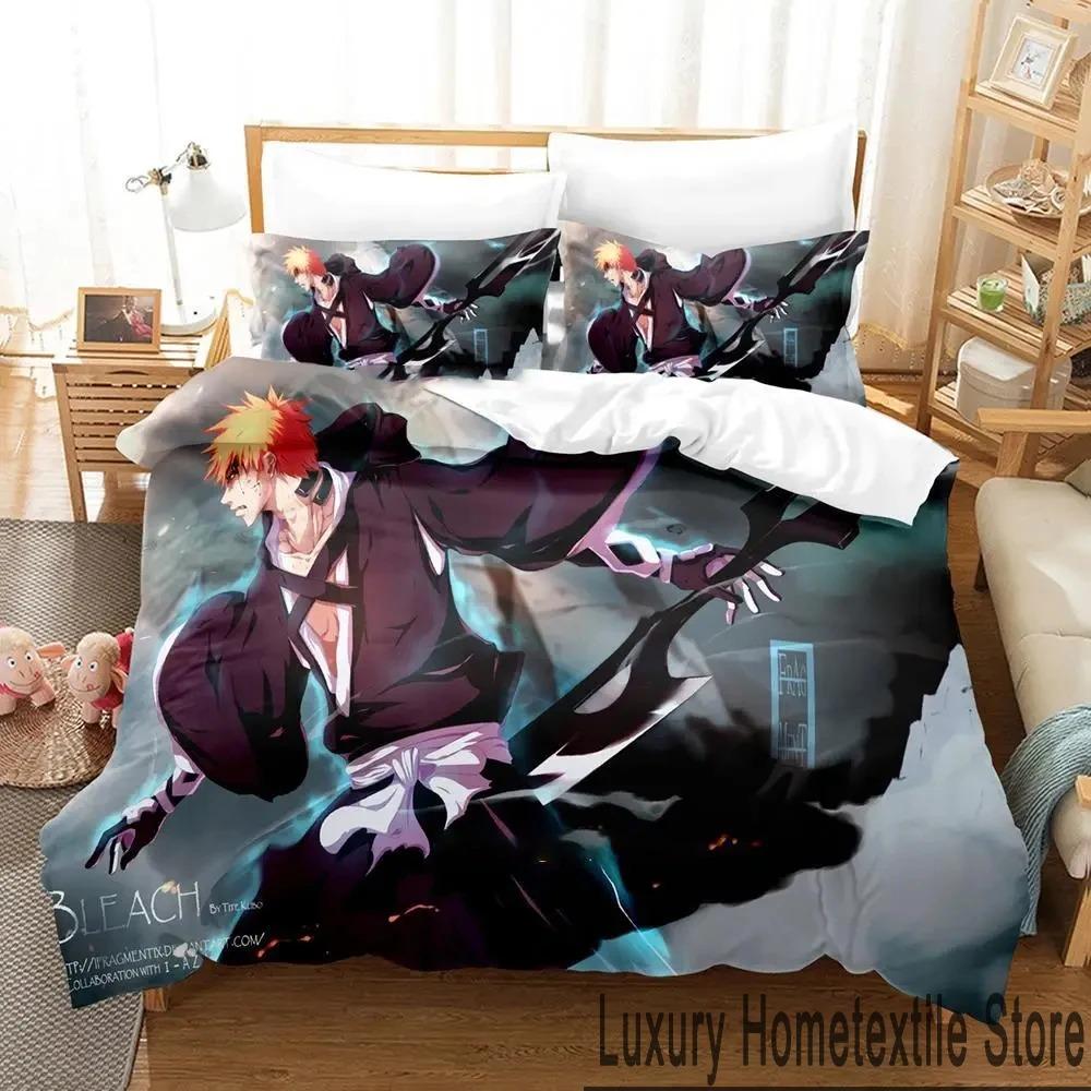 Anime Bleach Kurosaki Ichigo Bedding Set Duvet Cover Bed Set Quilt Cover Pillowcase Comforter king Queen Size Boys