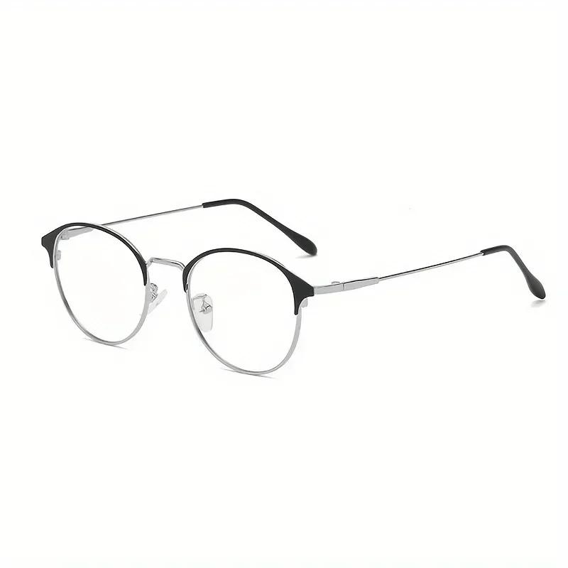 1 Pair of New Retro Metal Circular Eyeglass Frames for Men and Women's Fashion Glasses Day and Night Dual-use