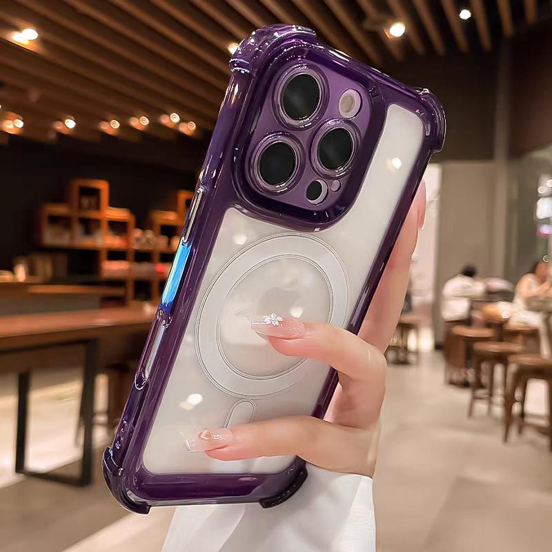 

Wireless Charge Magsafe Transparent Case For iPhone 16 15 14 Plus 13 12 11 17 Pro Max Air Magnetic Shockproof Soft Bumper Cover iPhone 13 Pro