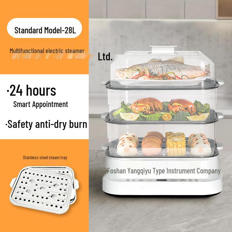 Sencor Multifunctional Three-Layer Electric Steamer with Automatic Power-Off and All-in-One Cooking Capabilities