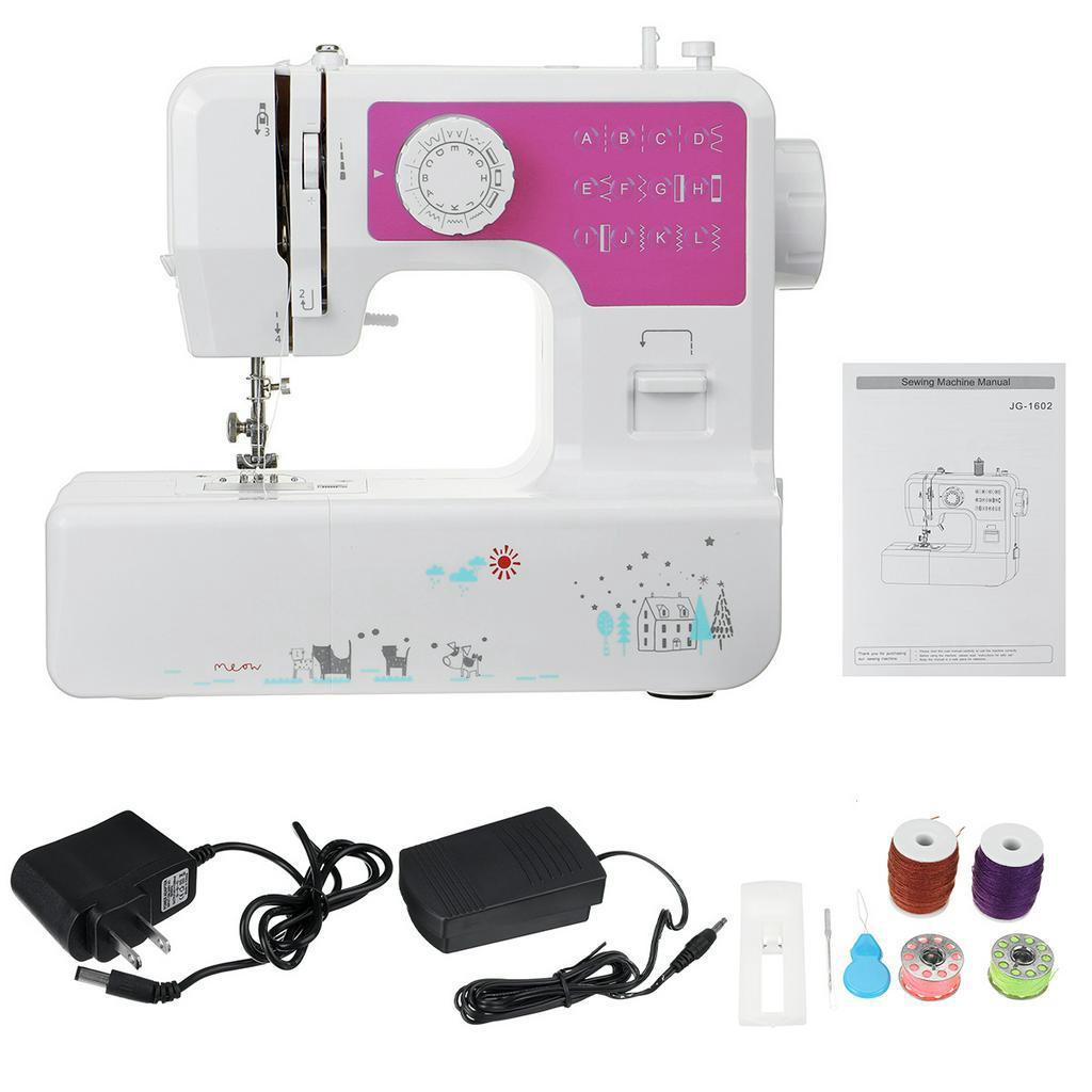 DIY 12 Pontos Alfaiate Doméstico Roupas Mini Máquina de Costura Elétrica de Mesa Nova 11,61''x5,11''x10,03''