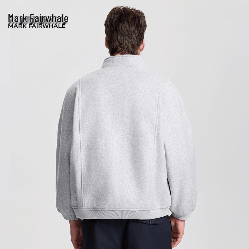 Mark Fairwhale Herren Amerikanische Retro Stehkragen Wolljacke