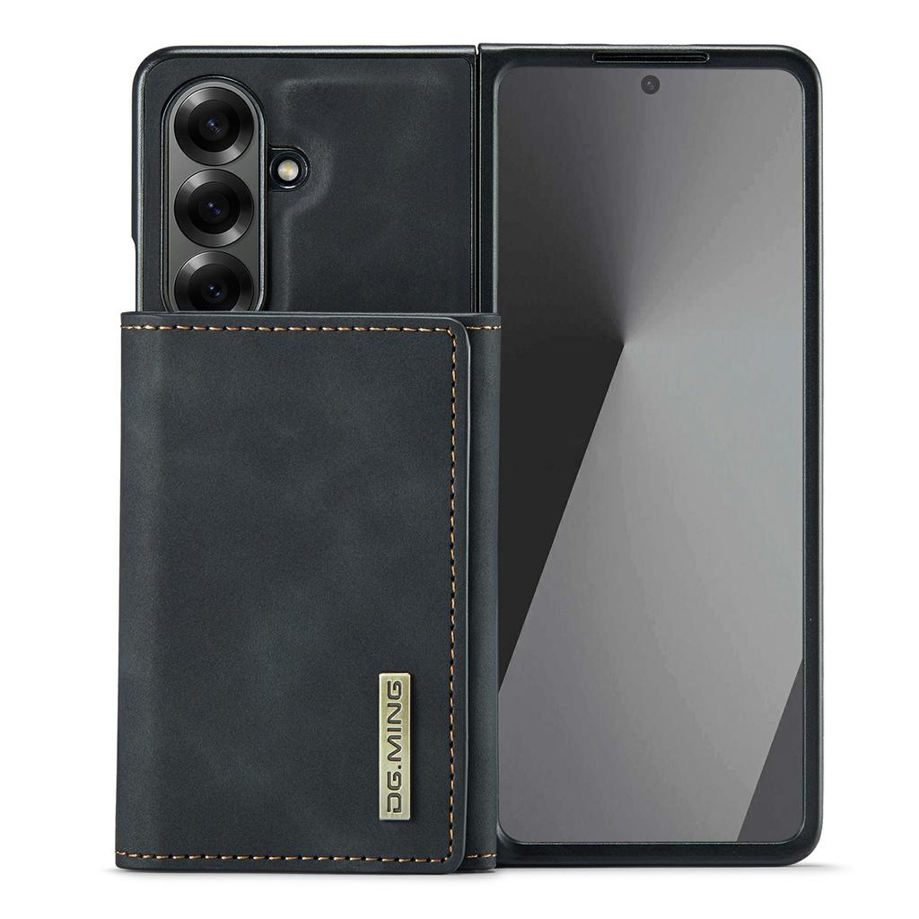 DG.MING M1 Serie für Samsung Galaxy Z Fold7 5G Handyhülle PU + TPU + PC Rückabdeckung mit magnetischem Tri-Fold Wallet Ständer