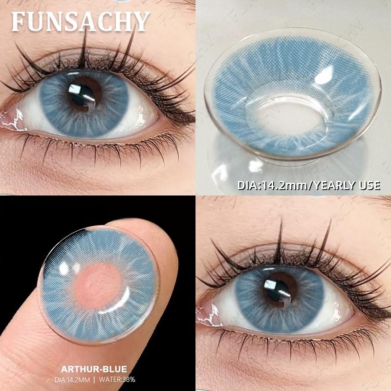 

FUNSACHY 1 Pair Colorful Contact Lenses for Eys Natural Look Brown Lenses Gray Pupils for Eye Makeup Daily Wear Yearly Cosmetics 0