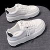 Thick Bottom Casual Lace Up Sports Board Shoes Spring and Autumn New Simple Fashion All-Match White Shoes