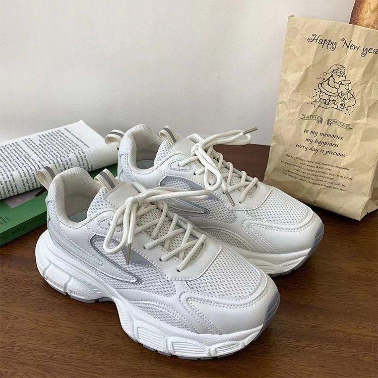 Summer New Muffin Thick Bottom Color Matching Lace-up Fashion Shoes Women's Casual Sports Dad Shoes Women's Bread Shoes