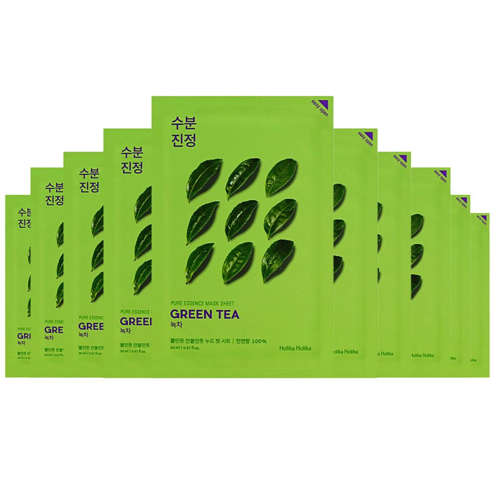 HOLIKA HOLIKA Maseczka w płachcie Pure Essence Green Tea 10 szt. + LOSOWY PREZENT