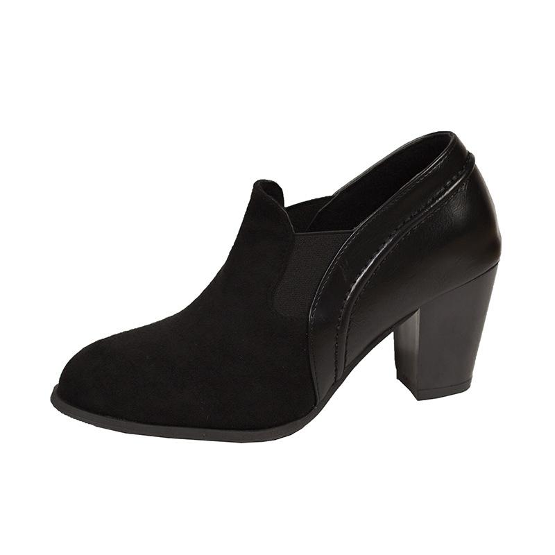 Red Women's Pointed Toe Leather Boots Chunky Heel Office Ladies Shoes Elegant Plus Size Mid Heel Ankle Booties Autumn Winter