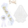 4-piece set for singles parties, including bridal headbands, shoulder straps, headbands, badges, and a set, bride to be, Wedding veil